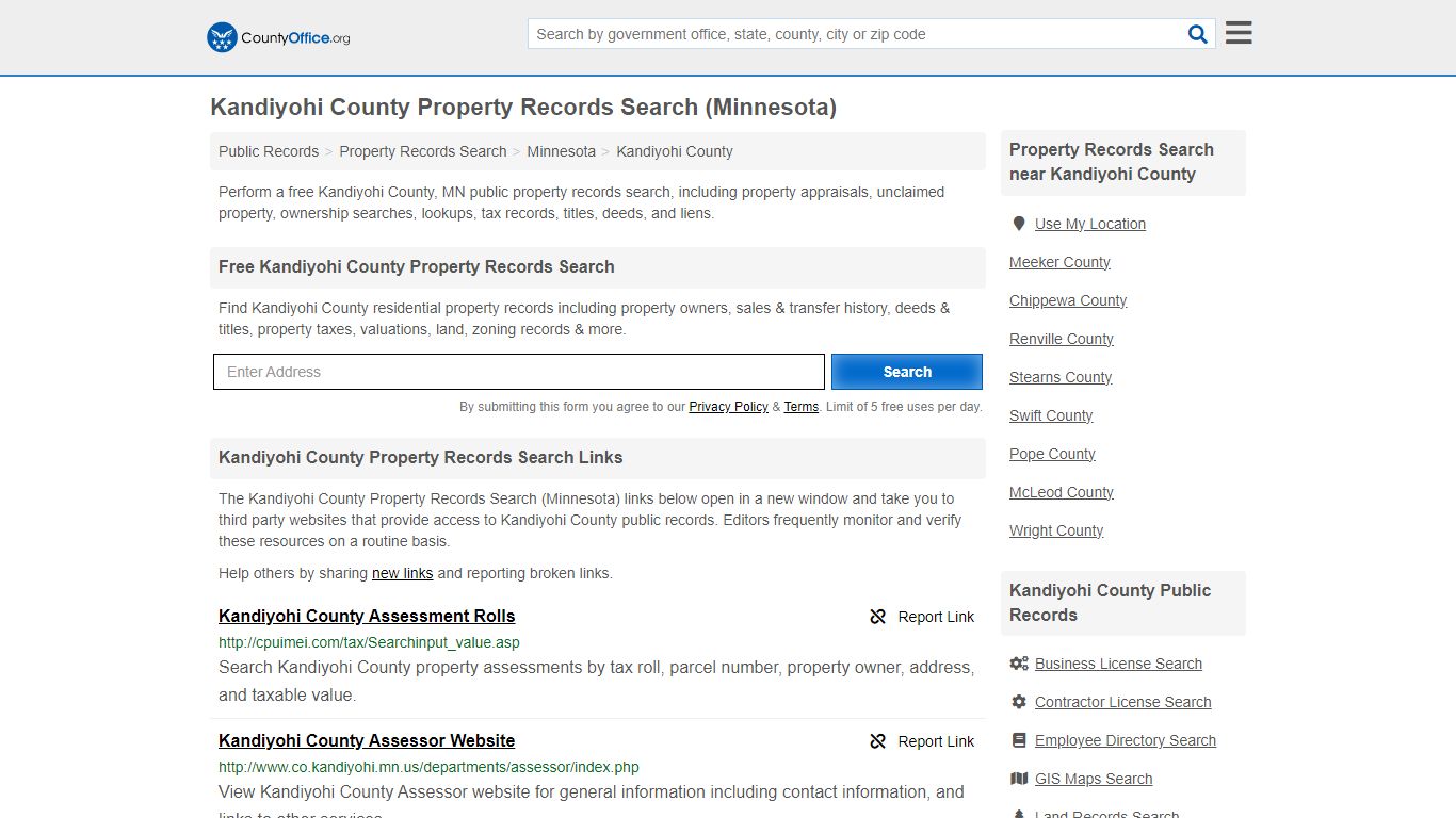 Kandiyohi County Property Records Search (Minnesota) - County Office